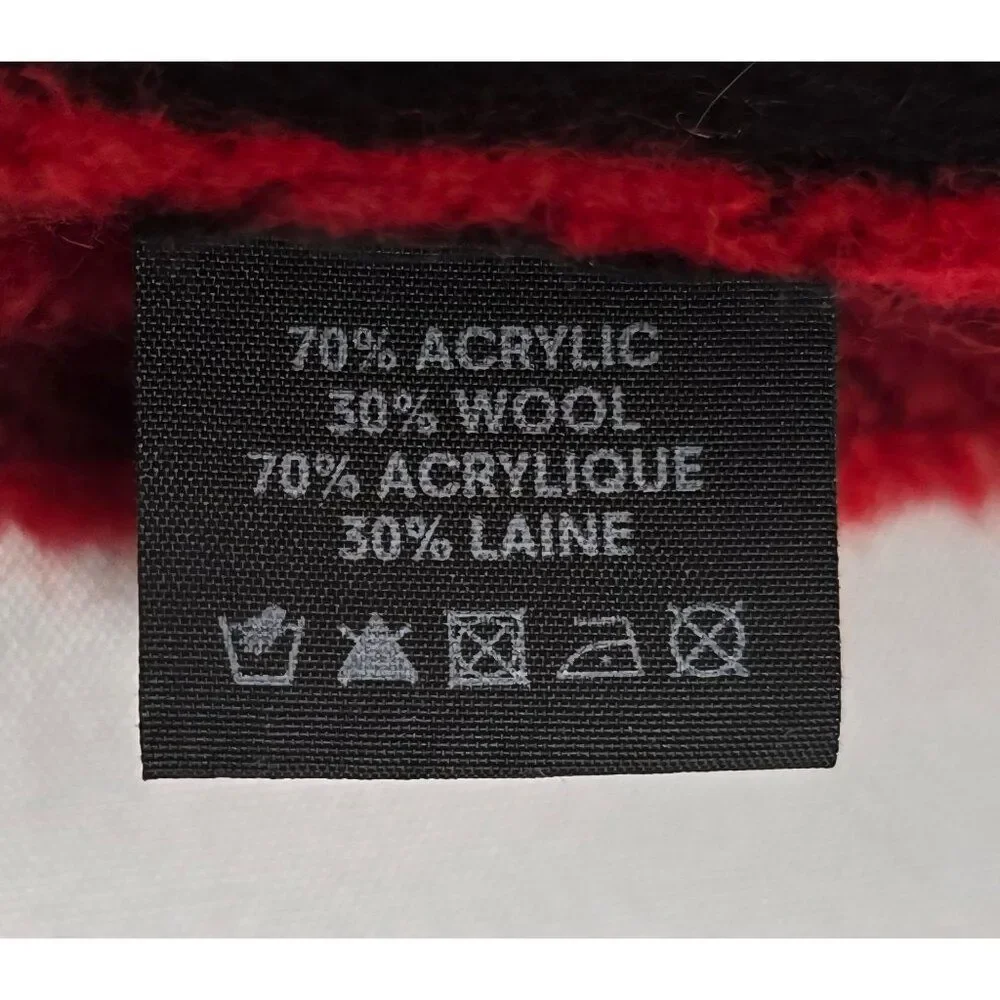 Toronto FC Red Black Fringe Scarf By Frank & Oak Wool blend MLS football soccer